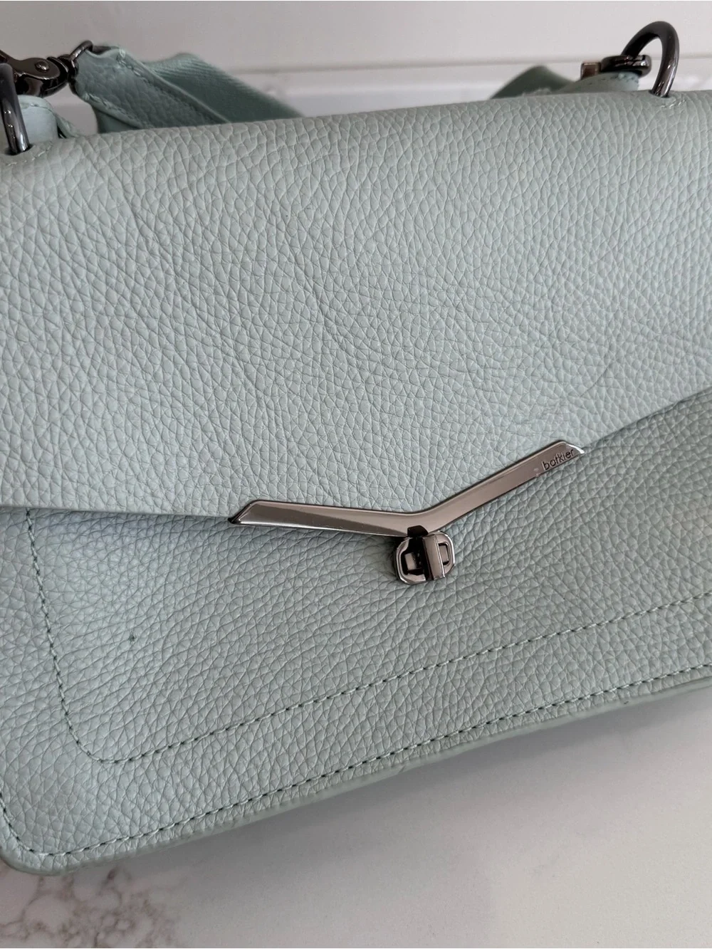 Botkier New York Valentina Leather Satchel Mint Colored Cross Body